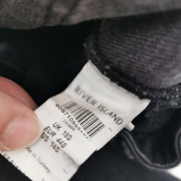 RIVER ISLAND Black Skinny Jeans Size 18 Short Petite Frayed Hem - Picture 8 of 8